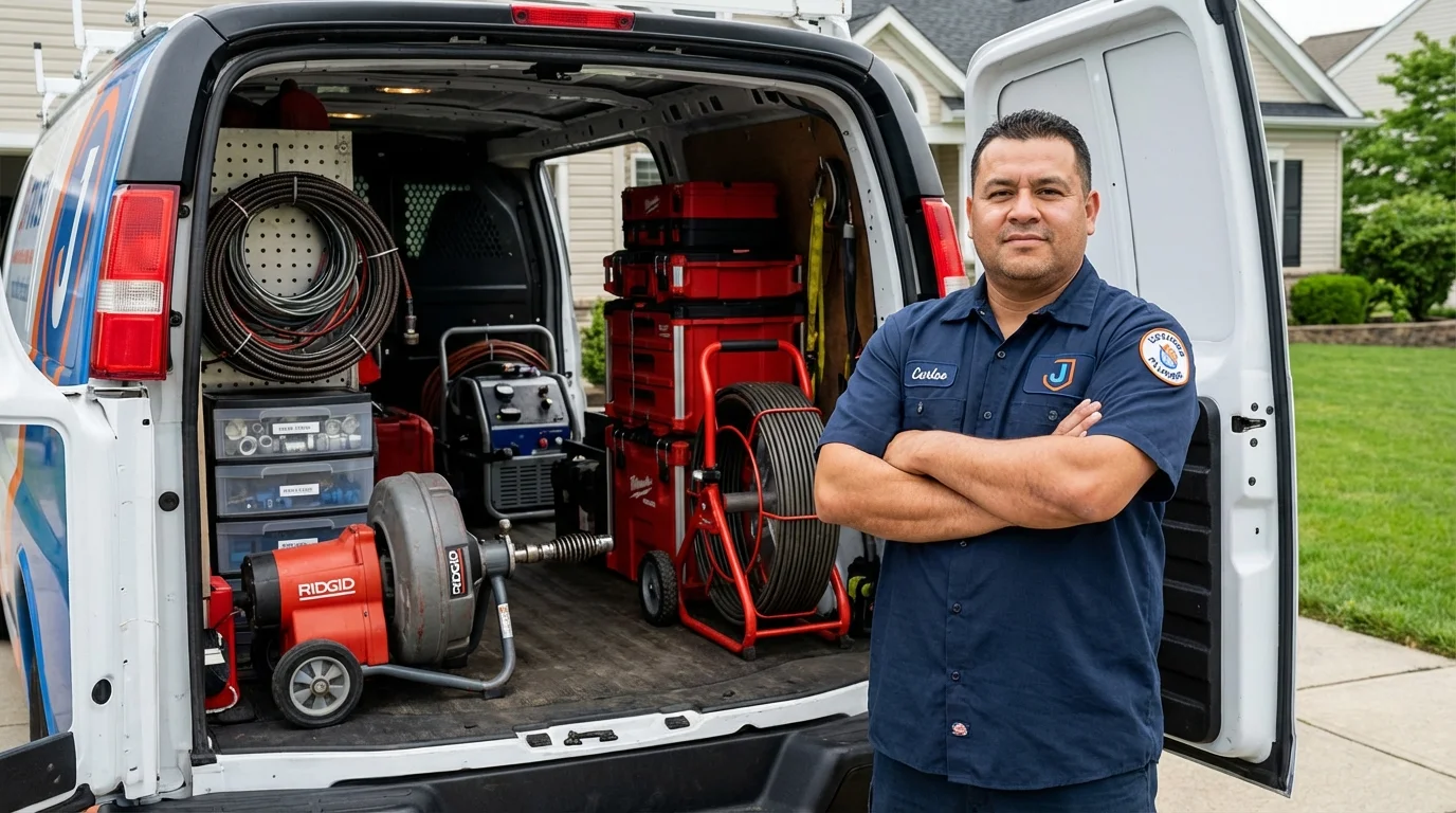 Professional drain cleaning equipment and Johns Plumbing LLC plumber in Mauldin