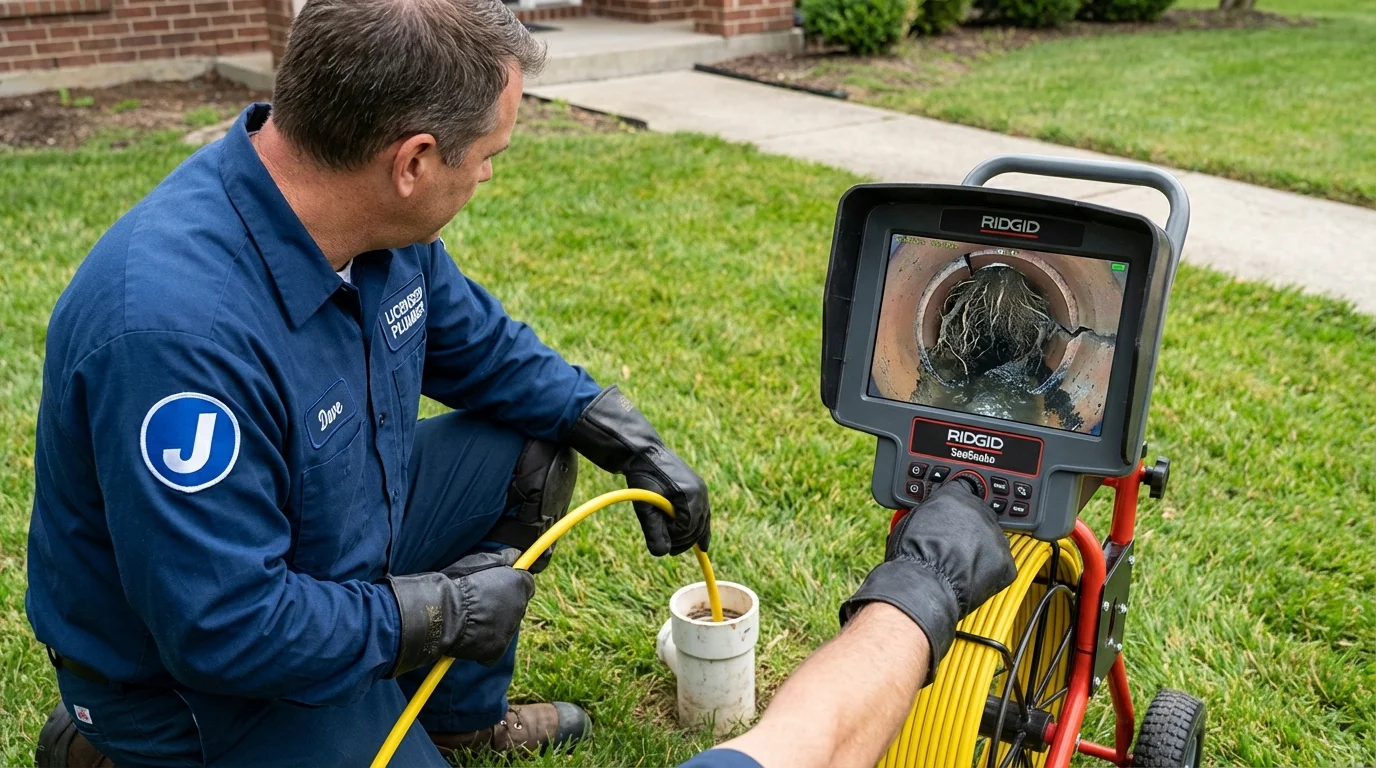 Sewer camera inspection being performed by Johns Plumbing LLC in Mauldin